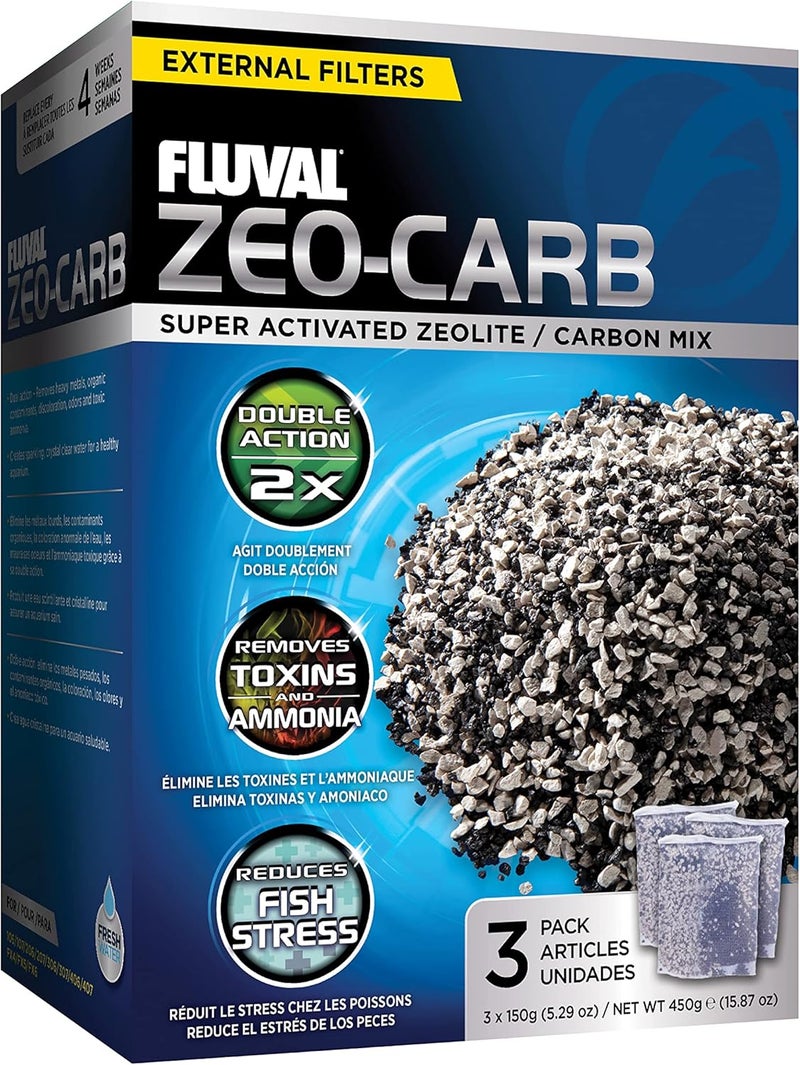 Fluval Zeo Carb 450g - Super Activated Zeolite and Carbon Mix for Freshwater Aquariums - Image 1