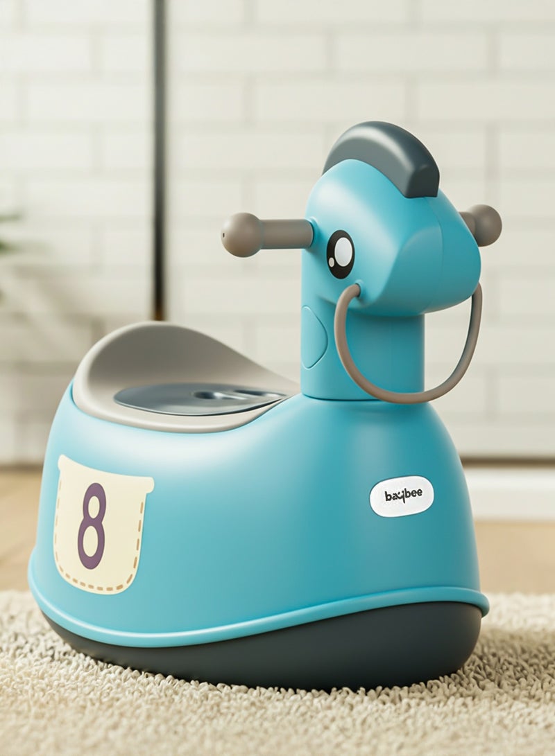 BAYBEE Ponyta Baby Potty Seat for Kids, Baby Potty Training Seat Chair with Cushion Seat, Closing Lid, Handle and Removable Bowl Toilet Seat for kids Baby Potty Seat for Baby Toddlers 0 to 5 Years Green - Image 1