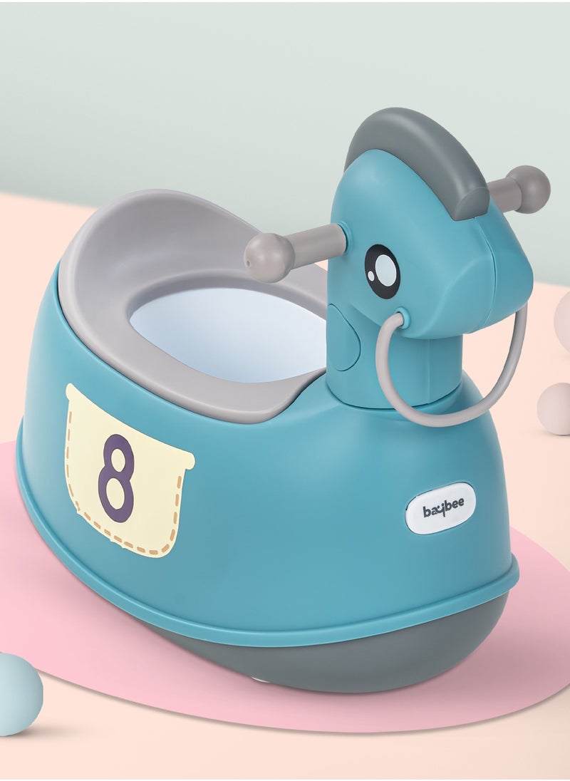 BAYBEE - Ponyta Baby Potty Seat for Kids, Baby Potty Training Seat Chair with Cushion Seat, Closing Lid, Handle and Removable Bowl Toilet Seat for kids Baby Potty Seat for Baby Toddlers 0 to 5 Years Green - Image 1