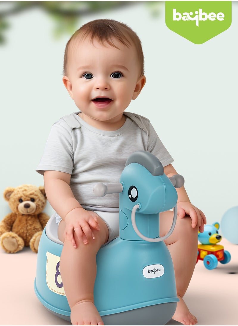 BAYBEE - Ponyta Baby Potty Seat for Kids, Baby Potty Training Seat Chair with Cushion Seat, Closing Lid, Handle and Removable Bowl Toilet Seat for kids Baby Potty Seat for Baby Toddlers 0 to 5 Years Green - Image 1