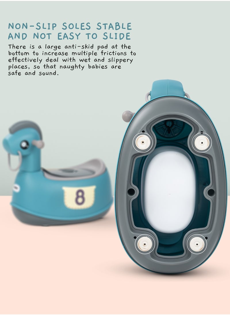 BAYBEE - Ponyta Baby Potty Seat for Kids, Baby Potty Training Seat Chair with Cushion Seat, Closing Lid, Handle and Removable Bowl Toilet Seat for kids Baby Potty Seat for Baby Toddlers 0 to 5 Years Green - Image 1