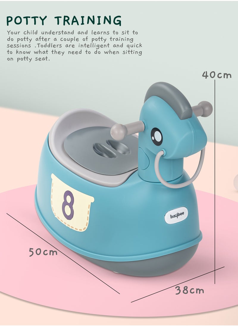 BAYBEE - Ponyta Baby Potty Seat for Kids, Baby Potty Training Seat Chair with Cushion Seat, Closing Lid, Handle and Removable Bowl Toilet Seat for kids Baby Potty Seat for Baby Toddlers 0 to 5 Years Green - Image 1