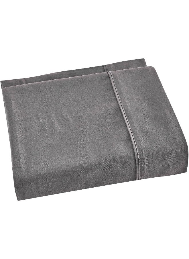Generic - Kingnex Bamboo Viscose Oversized King Flat Sheet for Extra Wide Tall King or Cal King Bed Top Sheet Only Grey - Image 1