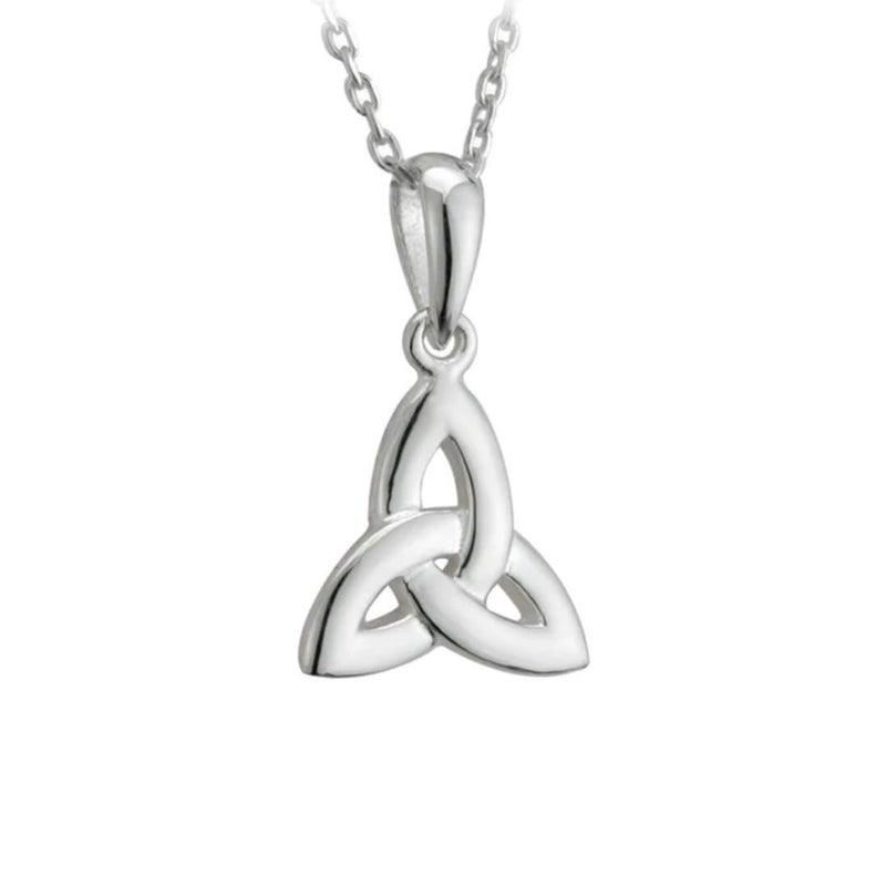 Failte Solvar Womens Trinity Knot Necklace Sterling Silver Irish
