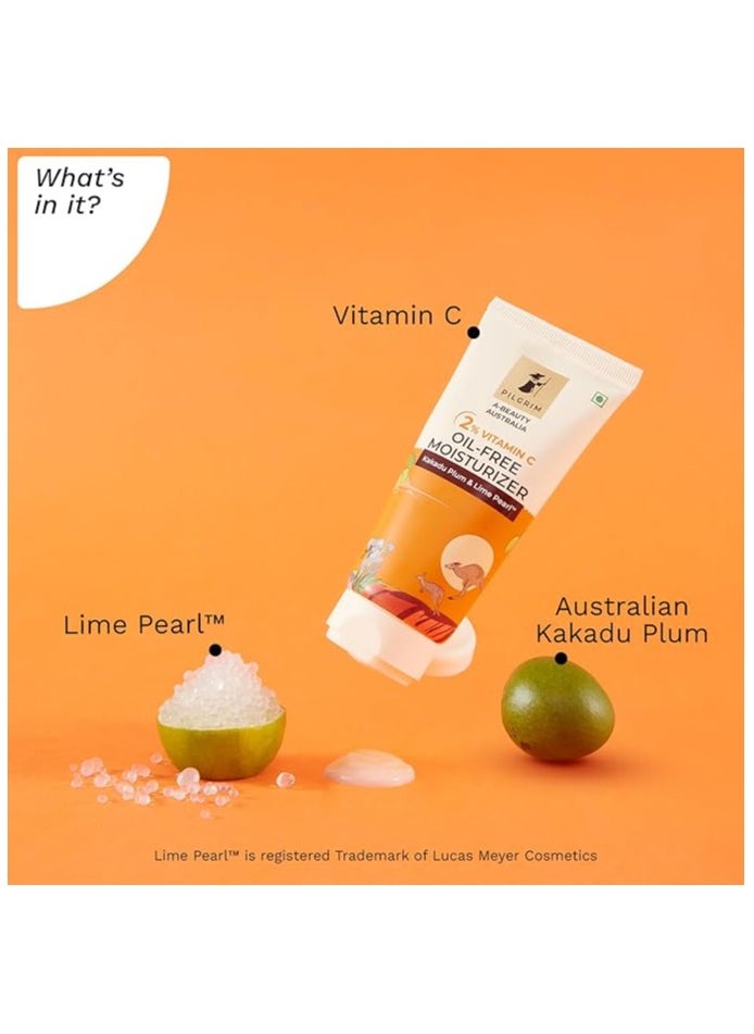 PILGRIM Pilgrim Australian 2% Vitamin C Oil free Moisturizer for oily & acne prone skin with Kakadu Plum & Lime Pearl™ | Vitamin C Moisturizer for Face | Moisturiser for dry skin | Women & Men | 50 gm  - Image 4