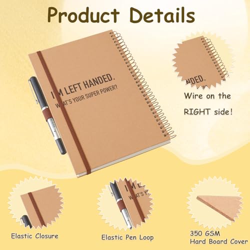 Urby Left Handed Notebooks College Ruled, 160 Pages 1 Subject, Hard Cover, Size 8.5" X 5.7", Ideal Gifts For Left Handed People. (Premium Paper 2 Pack) - Image 4