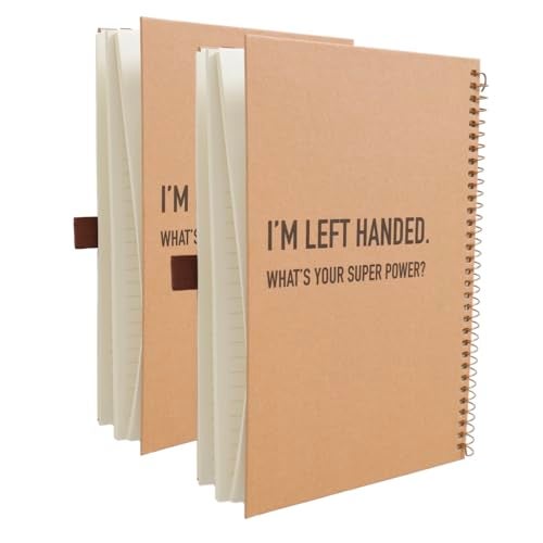 Urby Left Handed Notebooks College Ruled, 160 Pages 1 Subject, Hard Cover, Size 8.5" X 5.7", Ideal Gifts For Left Handed People. (Premium Paper 2 Pack) - Image 1