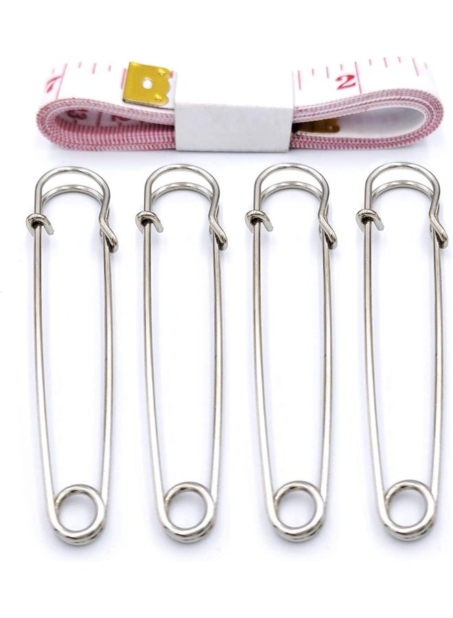 Premify دبابيس أمان للملابس، دبابيس أمان كبيرة 3 بوصة، 30 قطعة دبابيس سجاد ثقيلة، دبابيس كيلت 77 مم، دبابيس أمان كبيرة من الفولاذ المقاوم للصدأ للملابس والأغطية والحرف والتنانير والكيلت وصنع الدبابيس. - Image 5