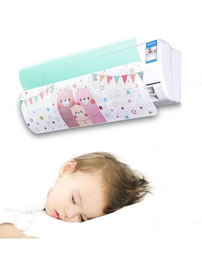 JCB CHIC Air Conditioner Deflector Air Conditioning Baffle Shield AC Air Flow Deflector Prevent Cold Air Direct Blowing Angle Adjustable and Easy Installation for Home AC (90cm, Bear) - Image 5