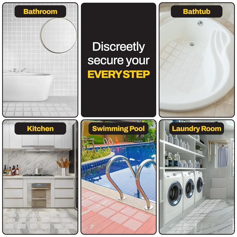 10XForce [Made in Korea] Ultra-Thin Bathtub Non Slip Stickers - Diamond Grip Anti Slip Shower Stickers with Strong Adhesive for Elderly, Safety Use (10) - Image 5