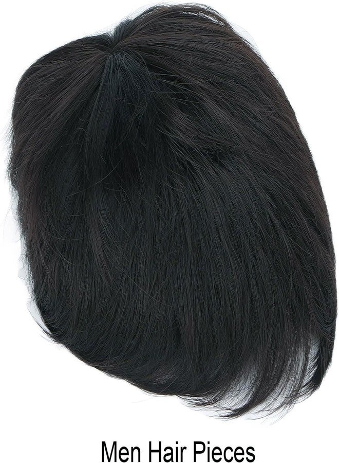 Ritzkart 6x6 Inch Clip-On Topper for Men Natural Looking Synthetic Silk Base Hair Topper for Bald Areas Receding Hairline and Forehead Coverage - Realistic, Lightweight Hair Topper for Men - Image 2