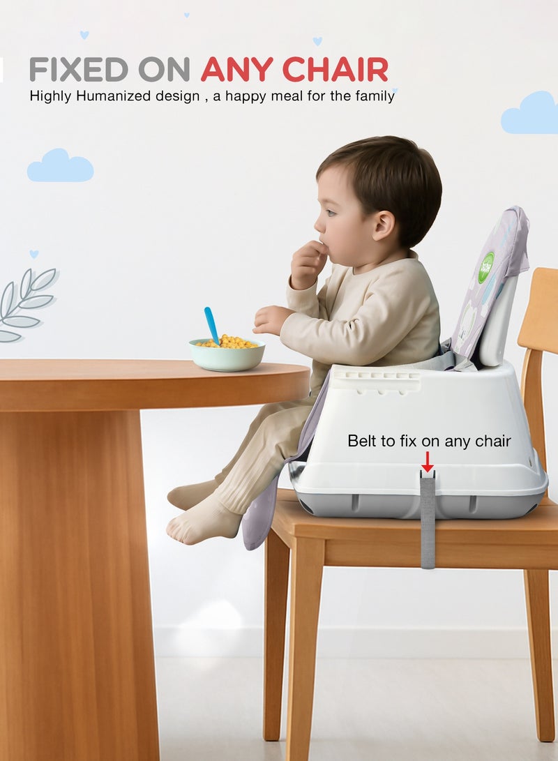 BAYBEE 4 In 1 Nuvella Convertible Baby High Chair For Kids With Adjustable Height And Footrest Baby Chair Toddler Feeding Chair Booster Seat With Food Tray, Wheels &  Safety Belt Kids High Chair For Baby Toddlers 6 Months To 4 Years Grey - Image 4