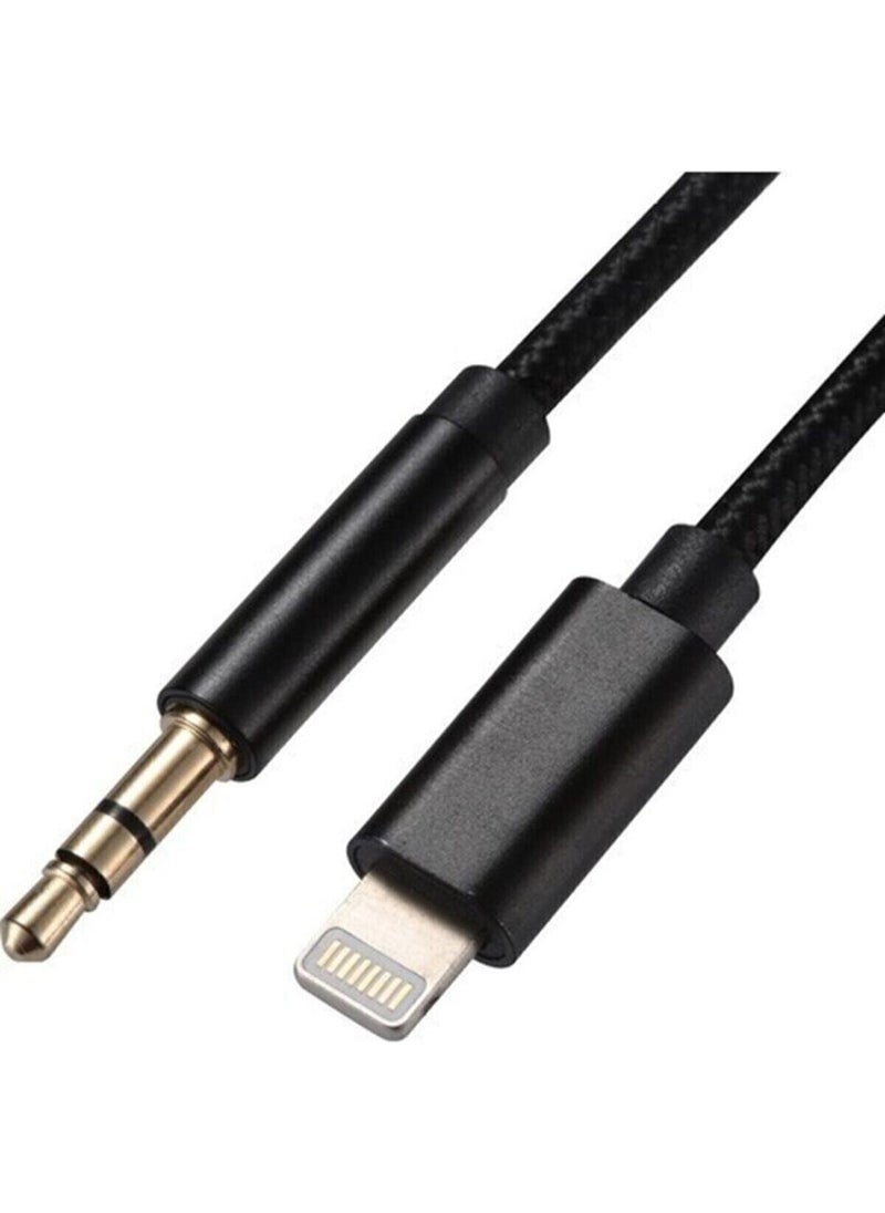 HLD - Apple iPhone 7 8 x Max 11 12 13 Pro Compatible Aux Converter Cable with Lightning Input 1m - Image 1