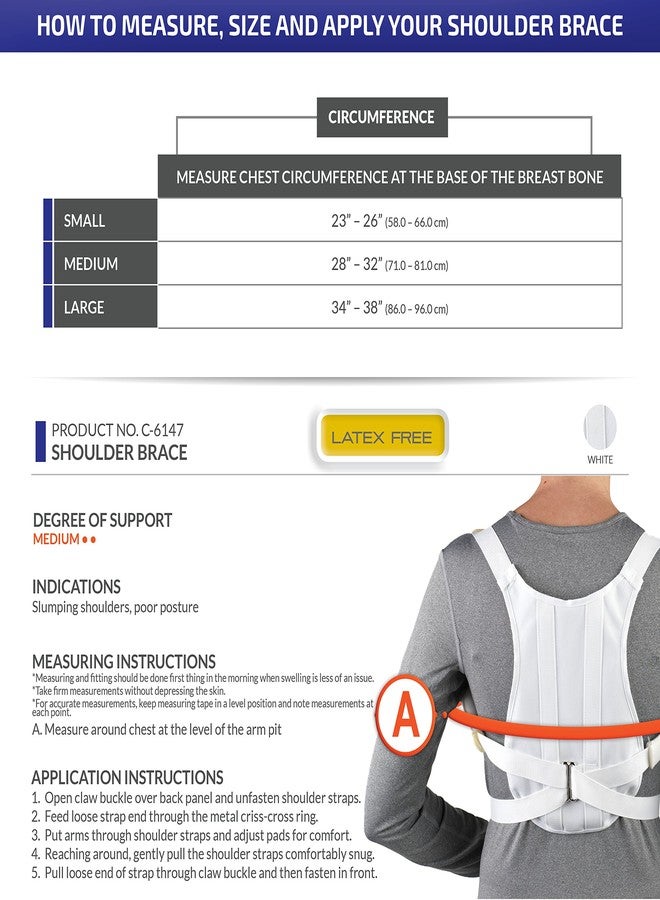 CHAMPION Shoulder Brace Posture Support, White, Large - Image 2