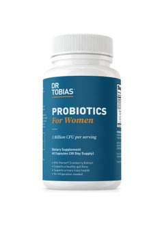 Dr. Tobias Probiotics for Women, 5 Billion CFUs Plus Prebiotics & Cranberry Extract for Urinary Tract Health for Women, Supports Digestive & Immune Health, 60 Capsules, 30 Servings  - Image 1