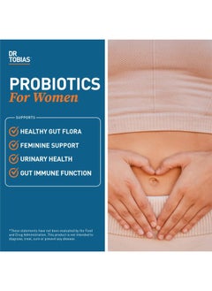 Dr. Tobias Probiotics for Women, 5 Billion CFUs Plus Prebiotics & Cranberry Extract for Urinary Tract Health for Women, Supports Digestive & Immune Health, 60 Capsules, 30 Servings  - Image 3
