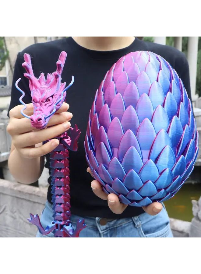 Blue Golden Dragon Egg Decor with 23 62inch Dragon Ornament Home Gift - Image 5