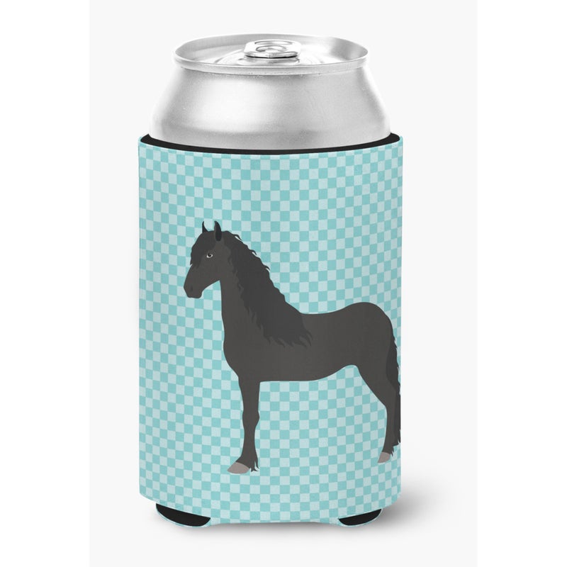 Caroline's Treasures ""Caroline's Treasures Friesian Horse Blue Check Decorative Can Hugger  Multicolor"" 