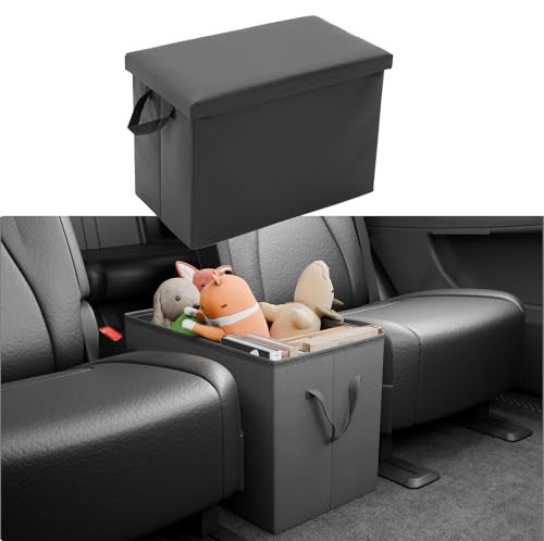 Maxzina Seat Aisle Storage Box Compatible with 2018-2026 Chevrolet Traverse Rear Console Organizer Foldable Backseat 2nd Row Kids Toys Travel Storage Bin 2025 Chevy Traverse 7 Seat Accessories - Image 1