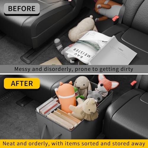 Maxzina Seat Aisle Storage Box Compatible with 2018-2026 Chevrolet Traverse Rear Console Organizer Foldable Backseat 2nd Row Kids Toys Travel Storage Bin 2025 Chevy Traverse 7 Seat Accessories - Image 2
