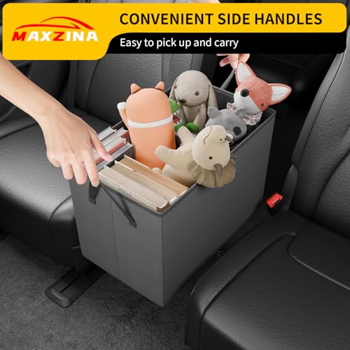 Maxzina Seat Aisle Storage Box Compatible with 2018-2026 Chevrolet Traverse Rear Console Organizer Foldable Backseat 2nd Row Kids Toys Travel Storage Bin 2025 Chevy Traverse 7 Seat Accessories - Image 4