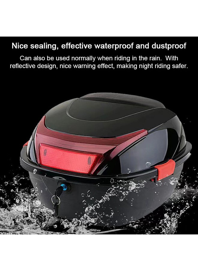 Generic 28L Motorcycle Tail Box Rear Trunk Large Capacity Motorbike Luggage Storage Case Waterproof with 2 Keys Side Snaps  - Image 2
