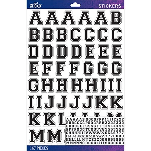 Sticko E5290116 Alphabet Varsity Stickers, Large, Black - Image 5