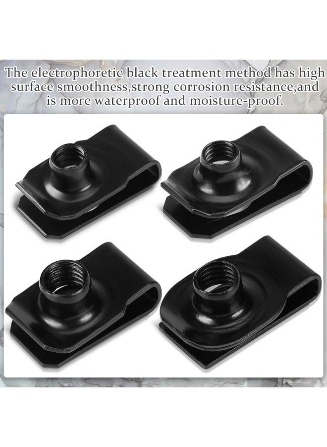 YelaJoy 25 Pcs M6 Extruded U Type Fastener Clips, High-Strength Black Spring Nuts for Automotive Fender, Bumper, and Panel Retainers - Image 5