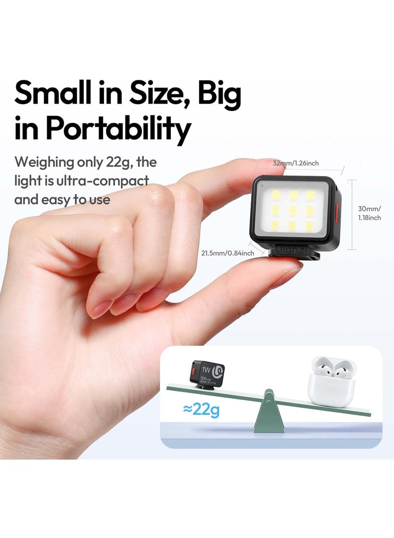 يولانزي ضوء فيديو ULANZI DG01 مغناطيسي بتقنية LED مع منفذ Cold Shoe، سطوع قابل للتعديل، درجة حرارة لون ‎5600K، مزود ببطارية قابلة للشحن بسعة ‎500mAh - Image 4