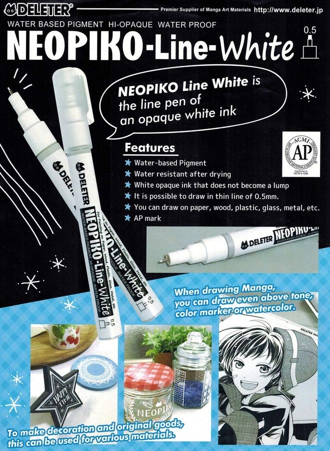Deleter Neopiko Line White 0.5mm Liner Pen - Image 3