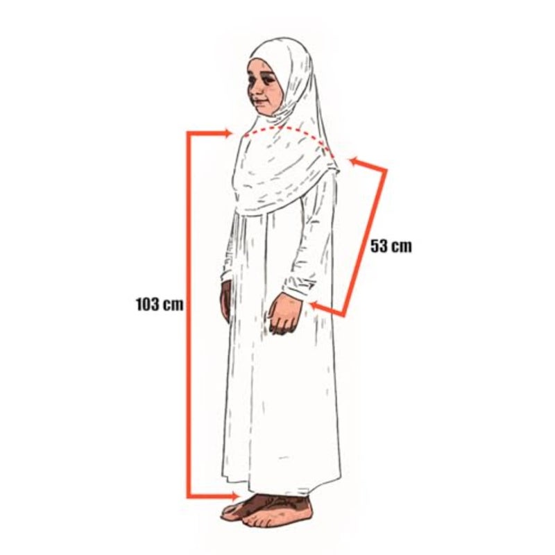 ihvan Online فستان إسلامي للبنات، فستان صلاة إسلامي قطعة واحدة بأكمام طويلة مع حجاب - Image 5