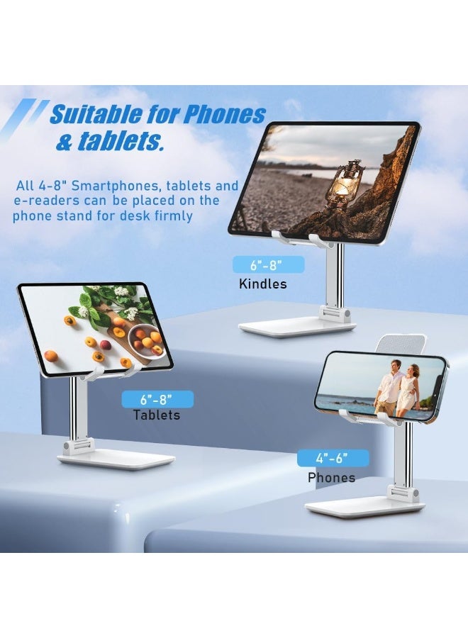 حامل هاتف خلوي، حامل هاتف محمول قابل للتعديل في الزاوية والارتفاع مع وسادة سيليكون للمكتب، قابلة للطي بالكامل، متوافق مع جميع الهواتف المحمولة - Image 2