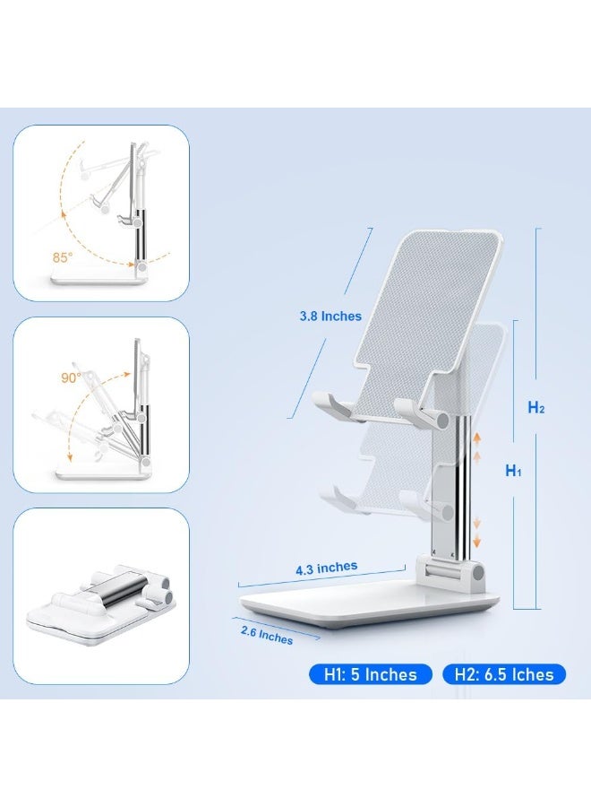 حامل هاتف خلوي، حامل هاتف محمول قابل للتعديل في الزاوية والارتفاع مع وسادة سيليكون للمكتب، قابلة للطي بالكامل، متوافق مع جميع الهواتف المحمولة - Image 4