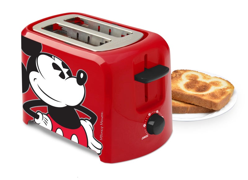 Disney Mickey Mouse 2-Slice Toaster by Select Brands - Mickey Mouse Toaster - Disney Kitchen Accessories - Features Crumb Tray & High Rise Toast Lift - Red - Image 3