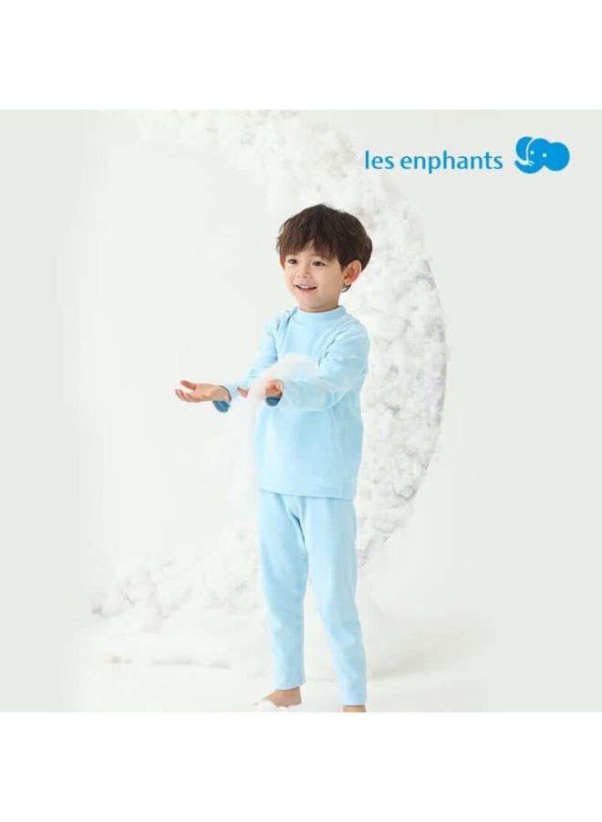 Les Enphants Kids Moisture-absorbing Thermal Underwear Set Uni Peach Pink 80cm - Image 2