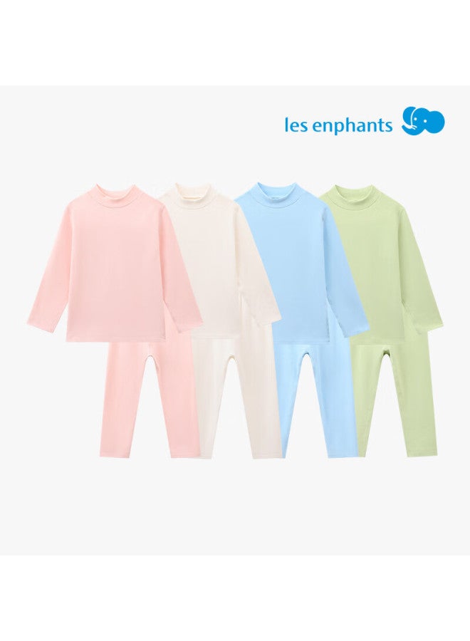 Les Enphants Kids Moisture-absorbing Thermal Underwear Set Uni Peach Pink 80cm - Image 5