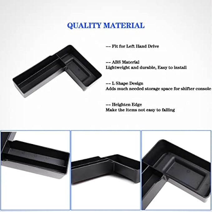 ريحني صندوق تخزين تبديل السرعات متوافق مع تويوتا FJ كروزر 20072021 وحدة تحكم ناقل الحركة ومنظم صينية جانبية يوفر مساحة تخزين إضافية لصينية منظم الراكب LShape - Image 3