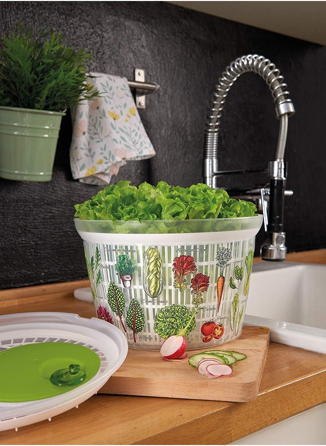 Snips Snips Spinner 4 Lt Salad Centrifuge Spinner Made In Italy Salad Decoration, Multicolor, 020396, Sn-020396  - Image 4