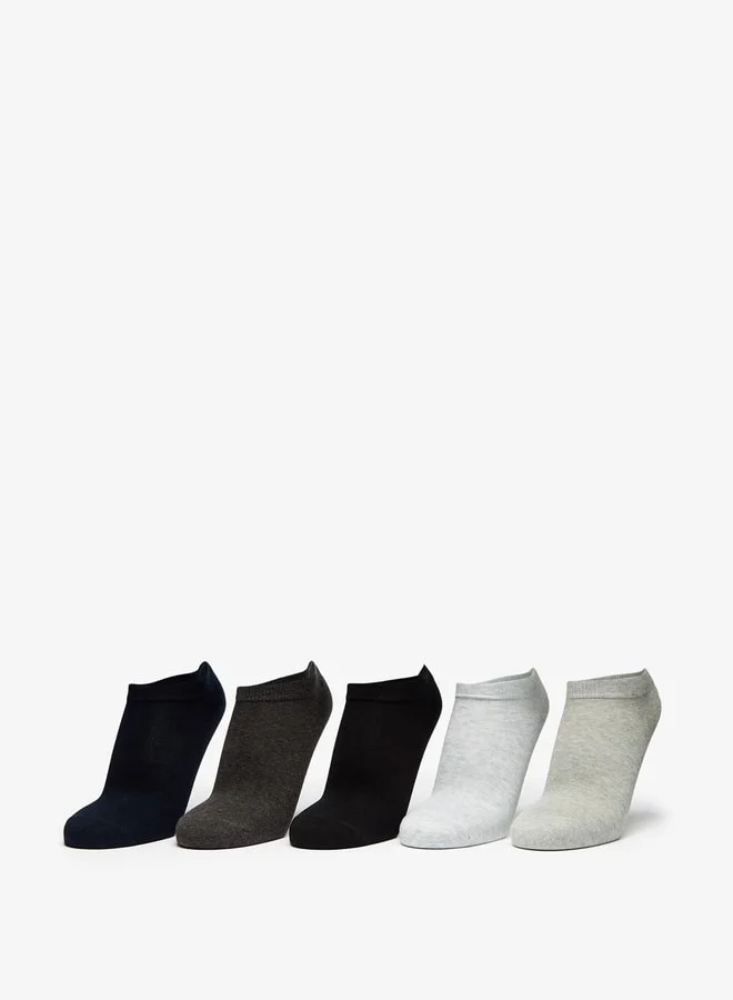Men's Solid Ankle Length Socks - Set of 5