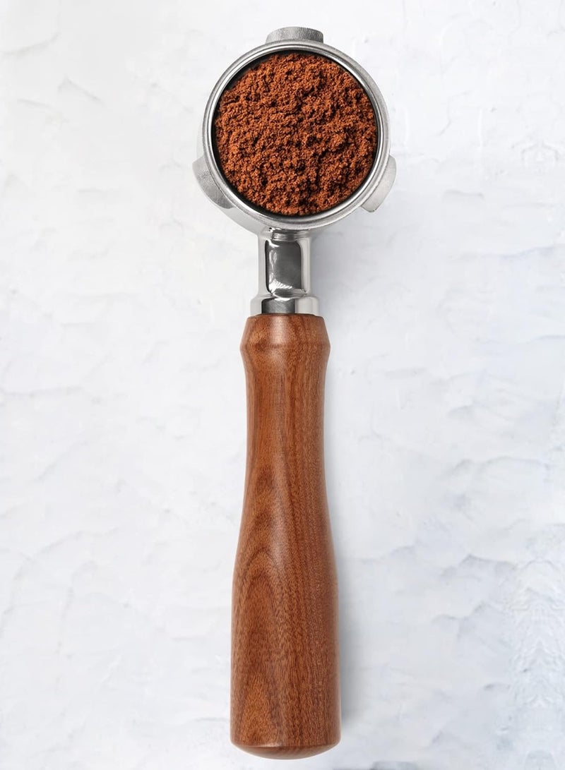 مزاجك فلتر بورتافلتر بدون قاع 54 مم لماكينات القهوة سلسلة سيج/بريفيل باريستا 870/875/878/880، فلتر عاري مع سلة بديلة من الفولاذ المقاوم للصدأ ومقبض من خشب الورد - Image 5