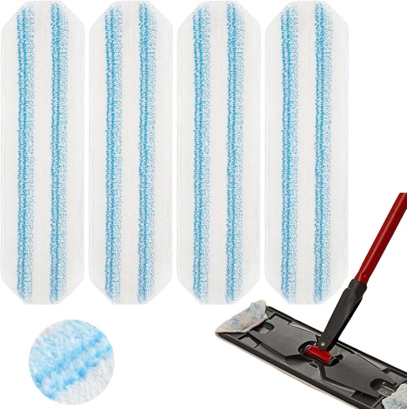 Meriton Washable and Reusable Mop Pads Compatible with Vileda H2prO System, Microfiber Pads Refills Machine Washable Up to 100 Times Wet Dry Use Suitable for All Floor Types (4 Packs) - Image 1