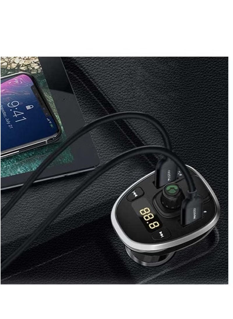 Yesido Premium Car Charger with FM Transmitter & Digital Display Y39 – Dual USB Fast Charging, Bluetooth Connectivity, Hands-Free Calling, RGB Backlit Light, Car Battery Voltage Monitor, Hi-Fi Music Playback – Compatible with iPhone, Android & More  - Image 3