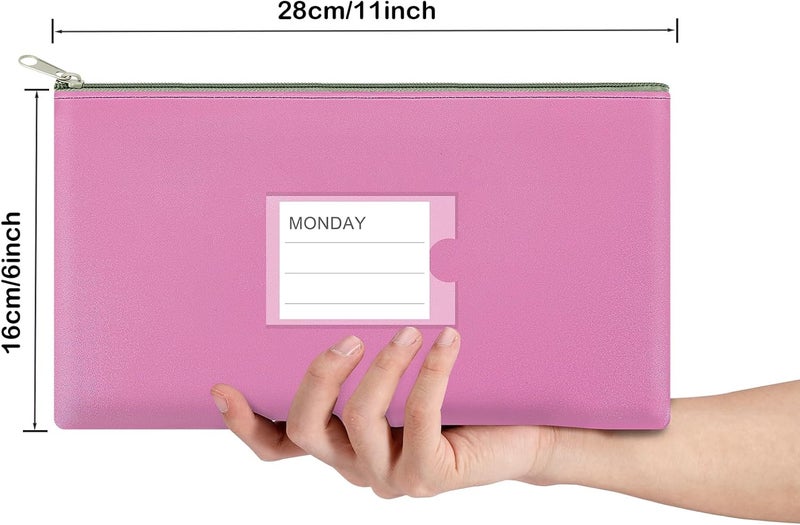 Sinzip 4 Pack Bank Deposit Money Wallet, Heavy Duty Leatherette Security Zipper Wallet with Clear Window, Coin Bag, Cash Bag, Tool Pouch, Assorted Colors - Image 5
