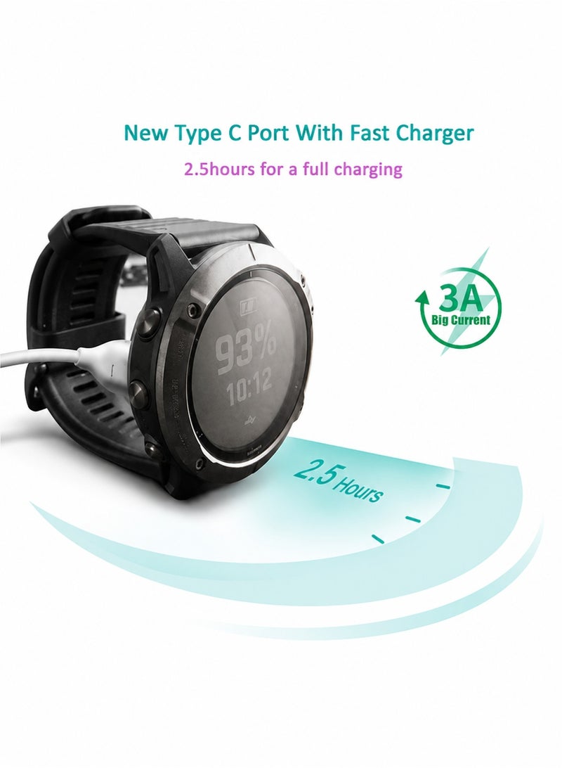 FIRST PRO Type C to Garmin Watch Charger Cable, Compatible with Garmin Fenix 6 6S 6X Pro,Fenix 5 5S 5X Plus, USB C Data Sync Charging Cable for Forerunner 745 935 945 45 45S and More - Image 2