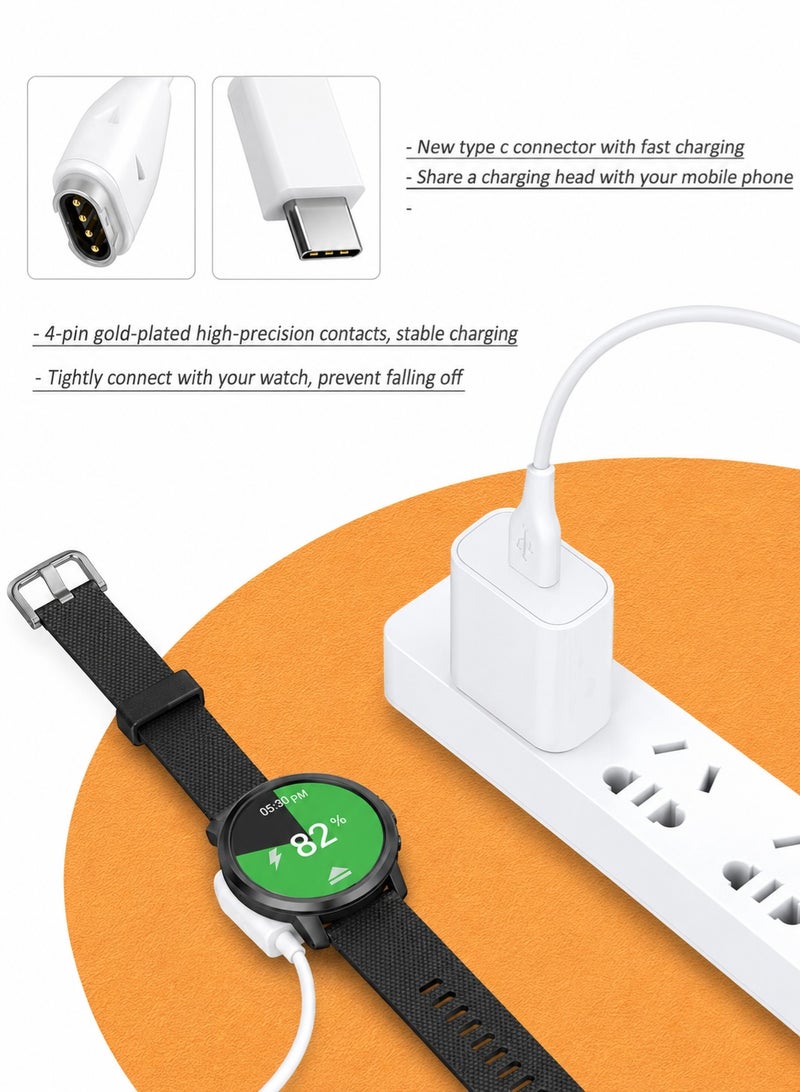 FIRST PRO Type C to Garmin Watch Charger Cable, Compatible with Garmin Fenix 6 6S 6X Pro,Fenix 5 5S 5X Plus, USB C Data Sync Charging Cable for Forerunner 745 935 945 45 45S and More - Image 3