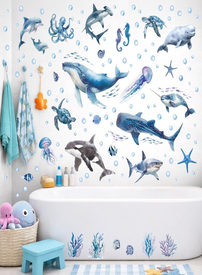 DECOWALL Glow in the Dark Ocean Animals Wall Stickers – Whale, Shark, Dolphin and Octopus Sea Life Glow Wall Decals for Kids Bedroom Nursery Playroom Decor (GDS4-7003) - Image 3