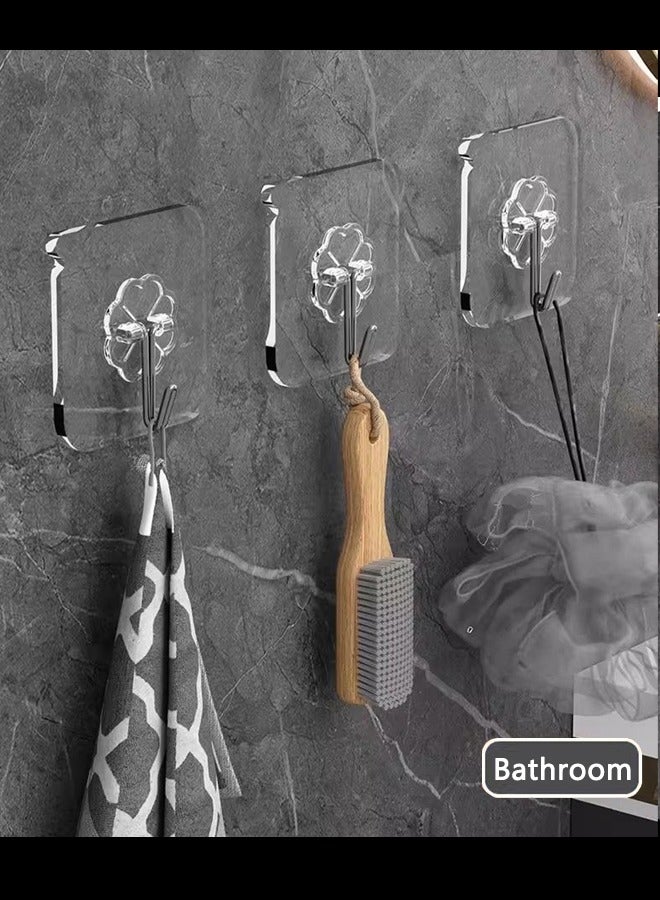 15-Piece Heavy Duty Wall Hooks Transparent 6cm  - Image 4