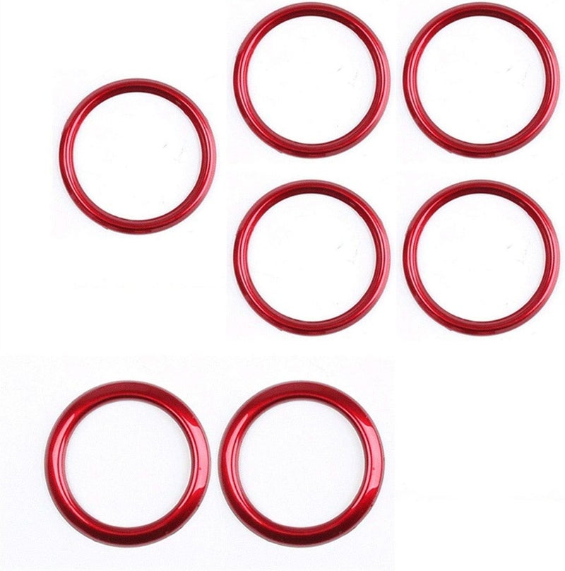 QASULER Red AC Air Vent Ring Trim for Mercedes-Benz CLA250 - Image 1