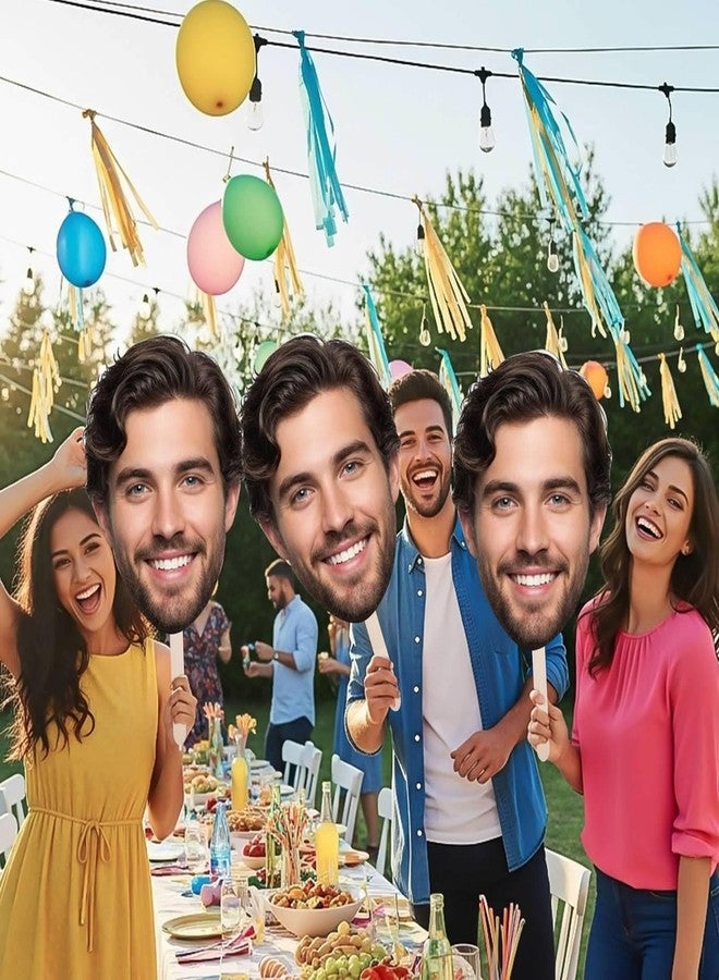 EZISHIPS Big Head Cutout on Stick – 6–18 Inch Custom Photo for Parties, 3PCS - Image 5