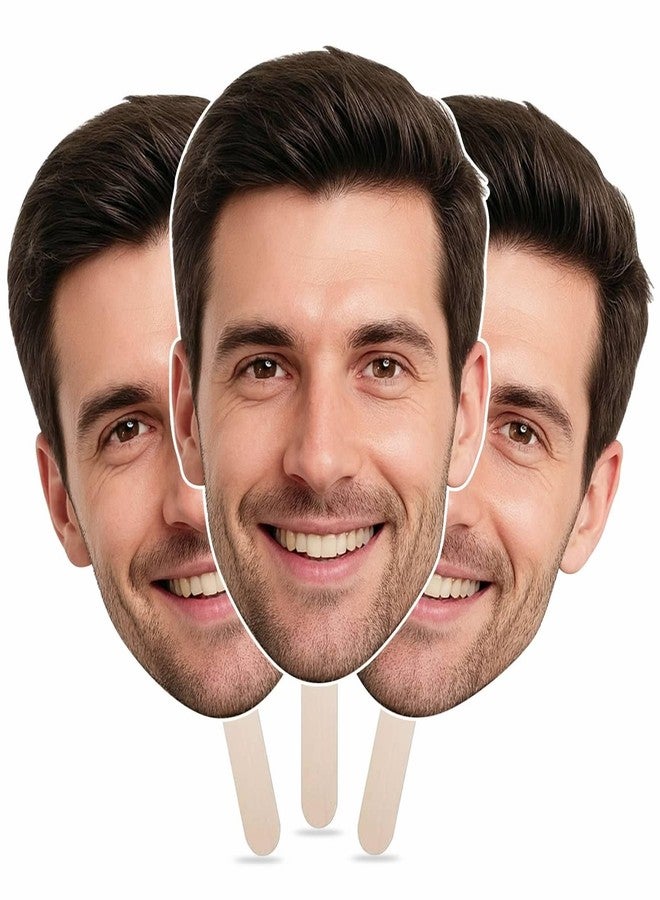 EZISHIPS Big Head Cutout on Stick – 6–18 Inch Custom Photo for Parties, 3PCS - Image 1